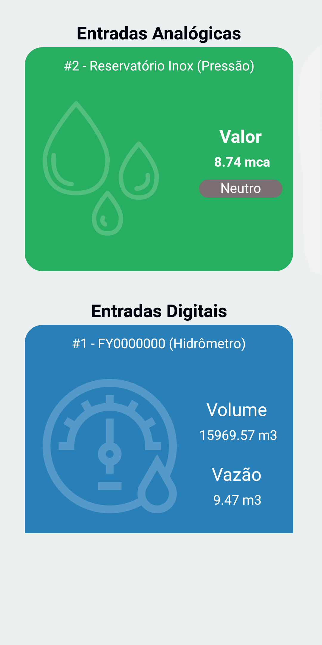 Central – Entradas Analógicas e Digitais